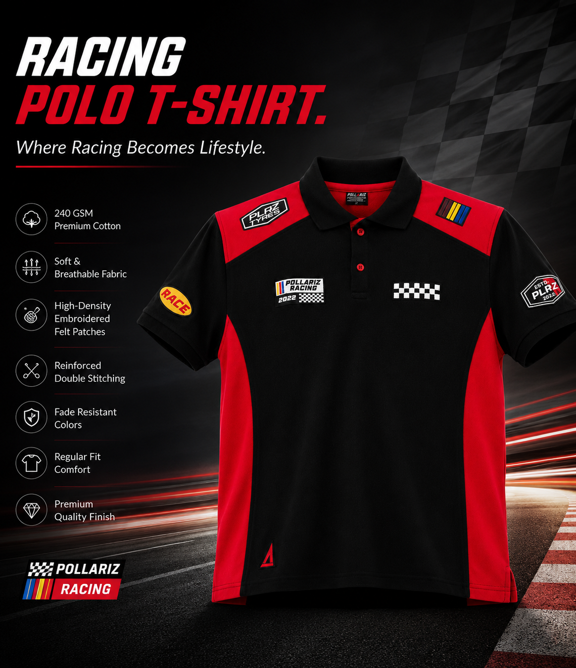 Racing Polo T-Shirt Red